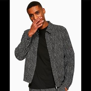 Topman Black & White Monochrome Print Jacket